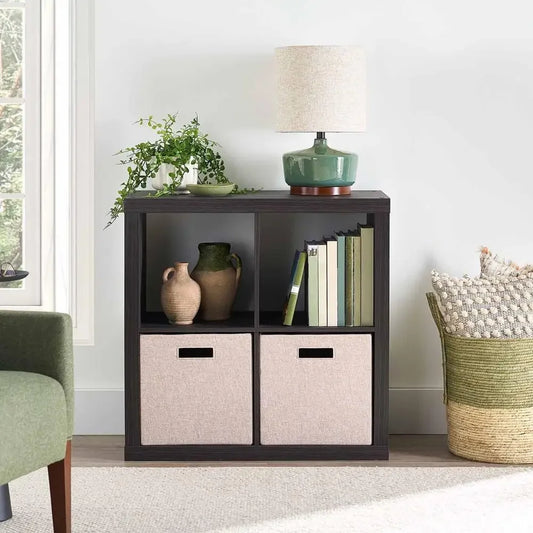 4-Cube Storage Organizer Tobacco Oak