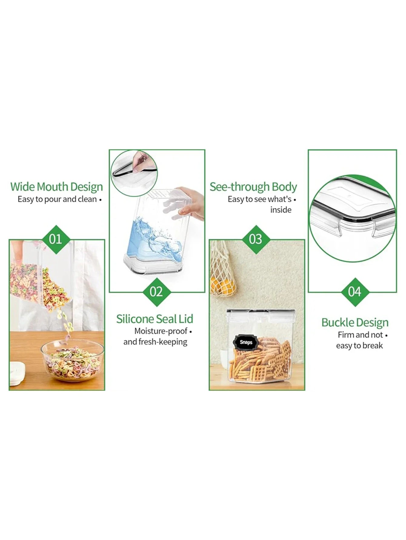 6pcs Airtight storage bin