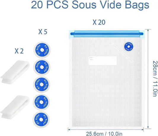 Reusable Sous Vide Bags 27Pc