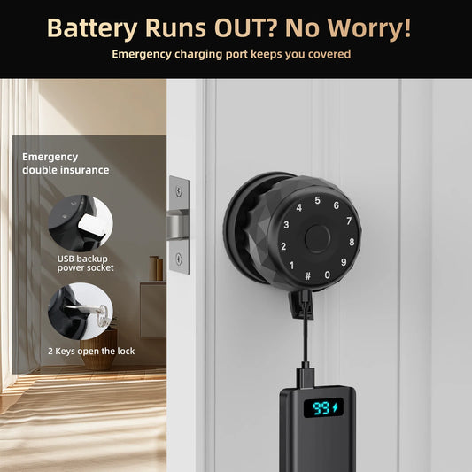 Viladepot Smart Lock Fingerprint Door Lock App Control Passcode Unlock Electronic Touchscreen Keypad Indoor