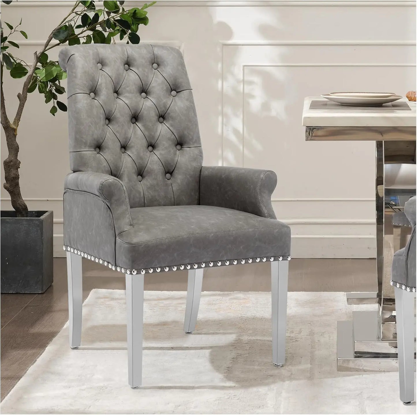 Upholstered Fabric Accent Dining Chair