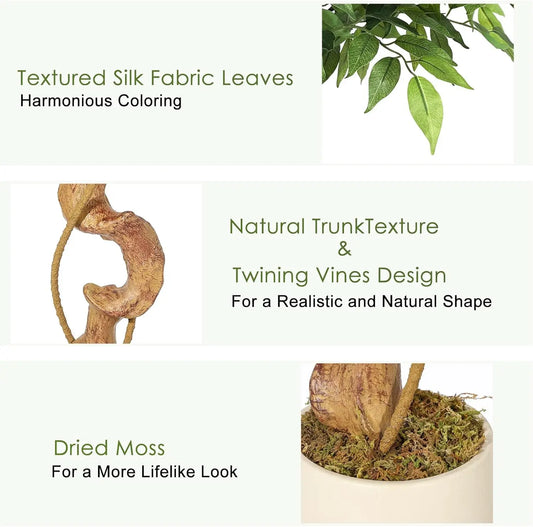 Fabric Silk Artificial Ficus Tree