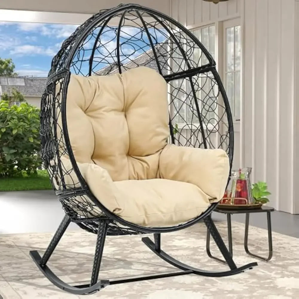 Wicker Rocking Egg Chair