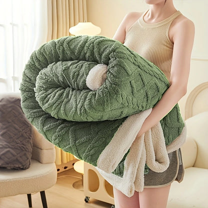 1pc Jacquard Sherpa Weighted Blanket