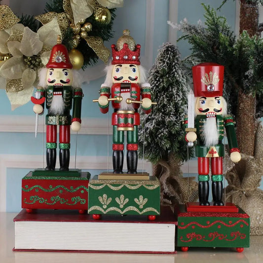 Fabulous Christmas Music Box Wooden Musical Sacredness And Heroism Soldier Drummer Nutcracker Home Decor Ornament Christmas Gift