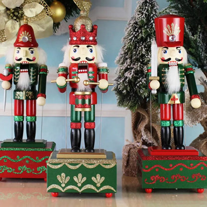 Fabulous Christmas Music Box Wooden Musical Sacredness And Heroism Soldier Drummer Nutcracker Home Decor Ornament Christmas Gift