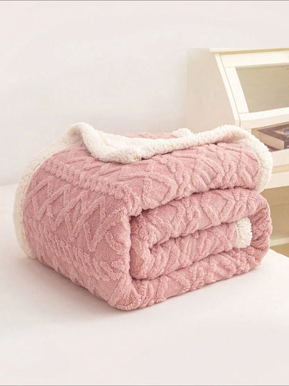 1pc Jacquard Sherpa Weighted Blanket