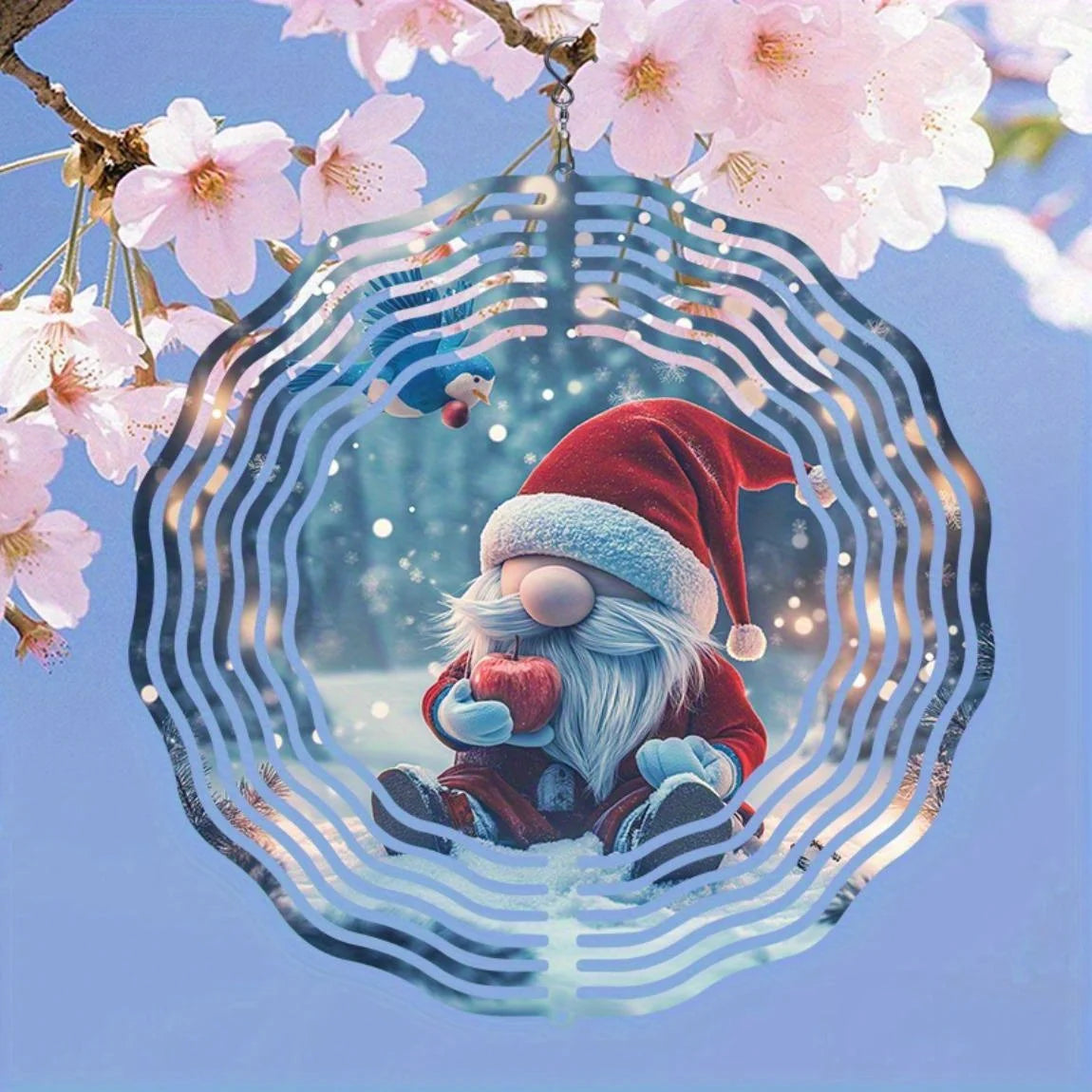 2D Christmas Gnome Metal Wind Chime