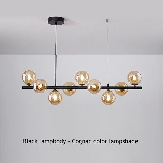 Modern Glass Ball Ceiling Chandelier for Table Dining Living Room Kitchen Island Pendant Lamp Home Decor Indoor Lighting Fixture