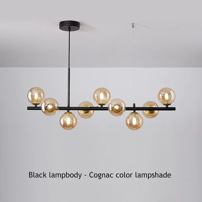 Modern Glass Ball Ceiling Chandelier for Table Dining Living Room Kitchen Island Pendant Lamp Home Decor Indoor Lighting Fixture