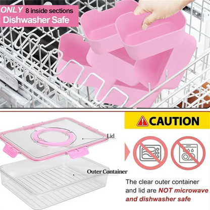 Divided Serving Tray with Lid and Handle