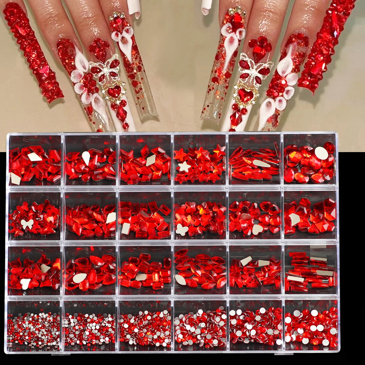 1 box of multi -shaped 3D nail diamond kits