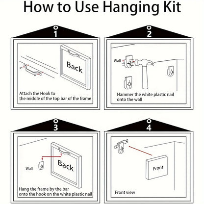 Horse running canvas painting wood frame