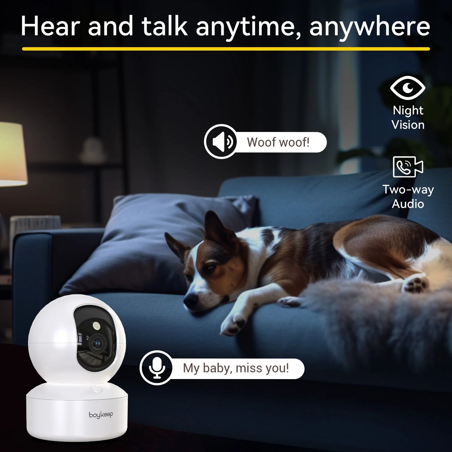 2PCS Camera Pet & Baby Surveillance