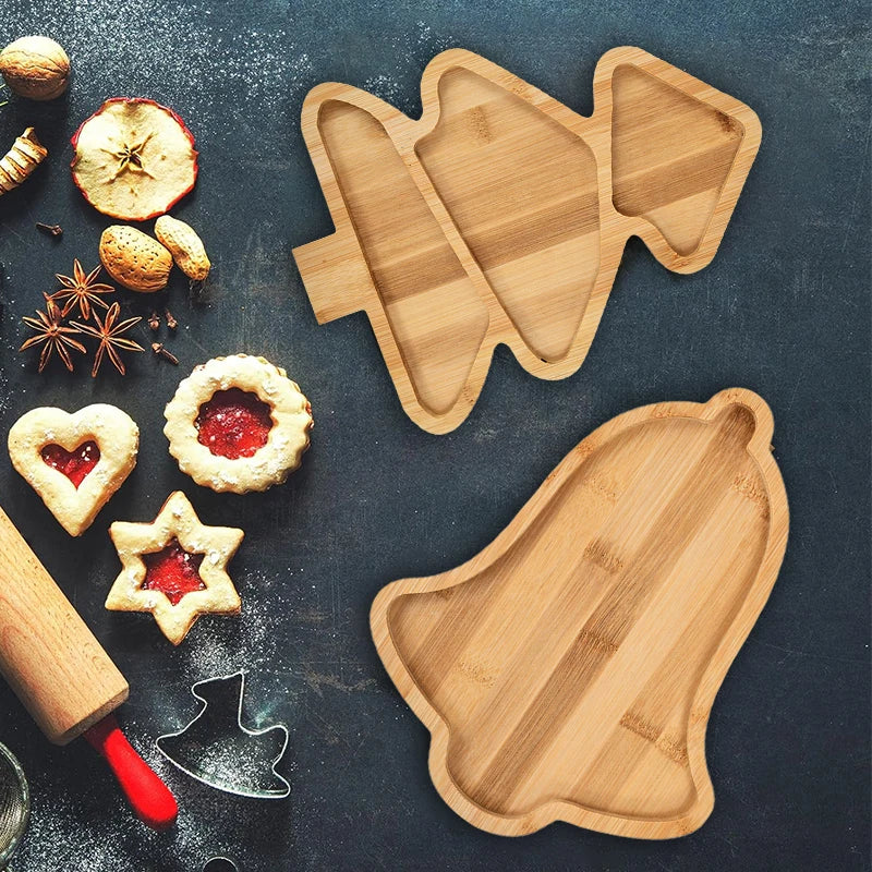 Christmas Tray Wooden Tree or Bell