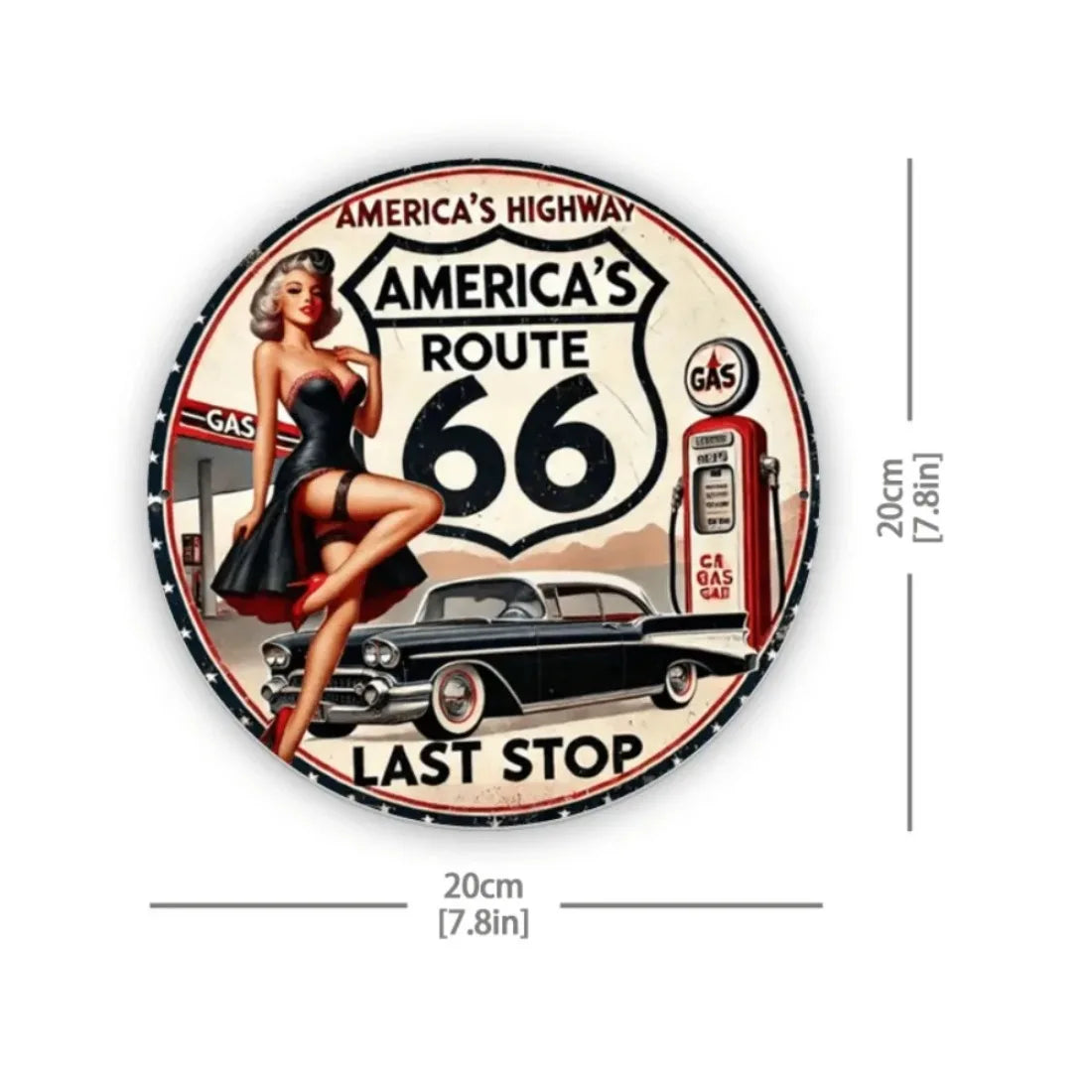Route 66 Metal Sign Vintage
