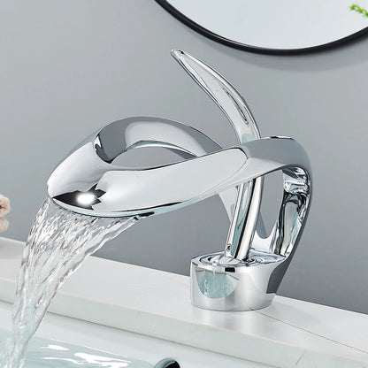 Modern Style Deck Mounted Brass Waterfall Faucet
