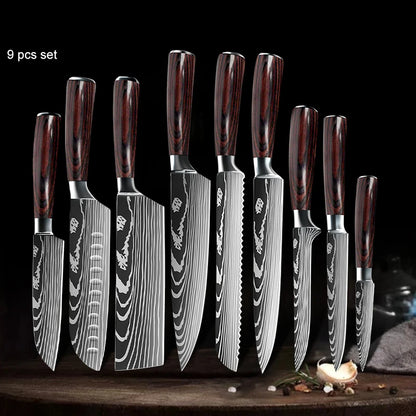 1-10PCS Chef Knife Set