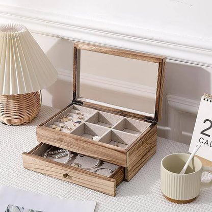 Vintage Jewelry Box Solid Wood Containers