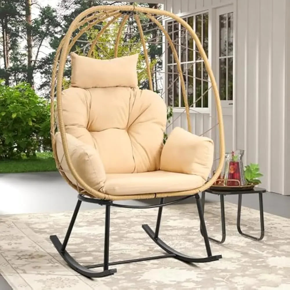 Wicker Rocking Egg Chair