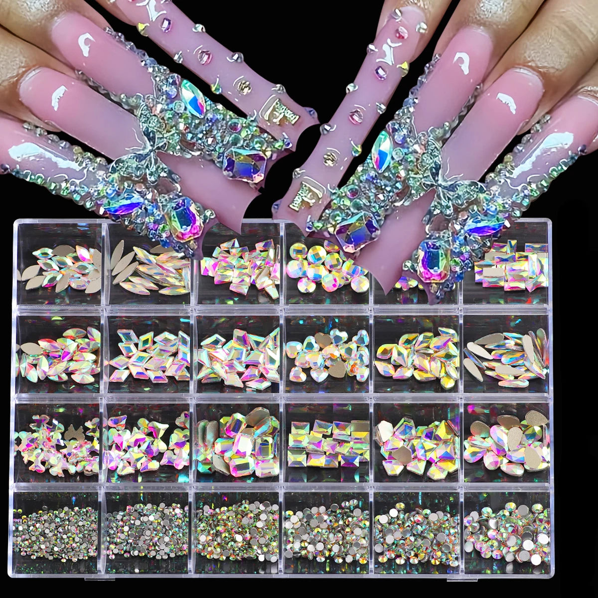 1 box of multi -shaped 3D nail diamond kits