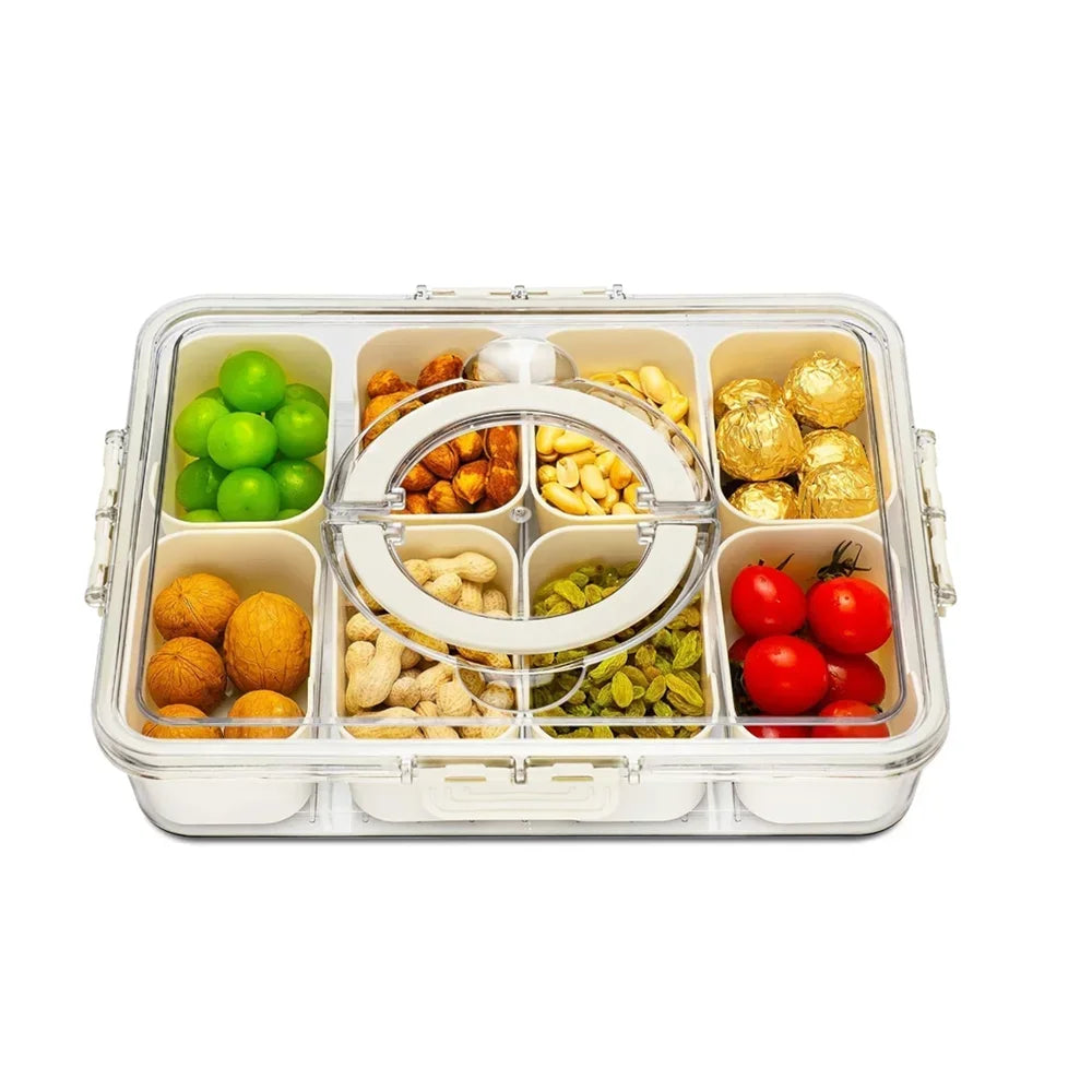 Divided Serving Tray with Lid and Handle