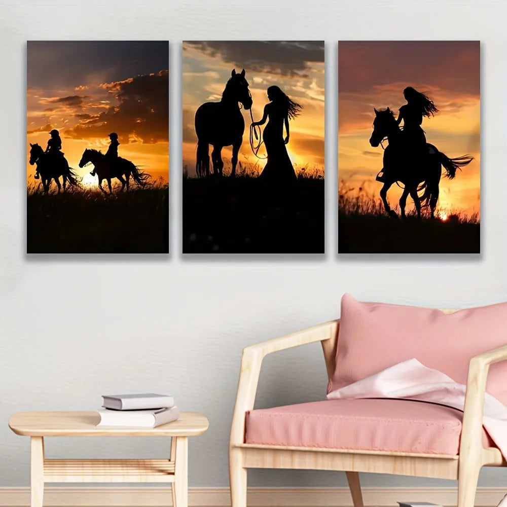 2D Flat, 3pcs Frameless Wall Art Prints