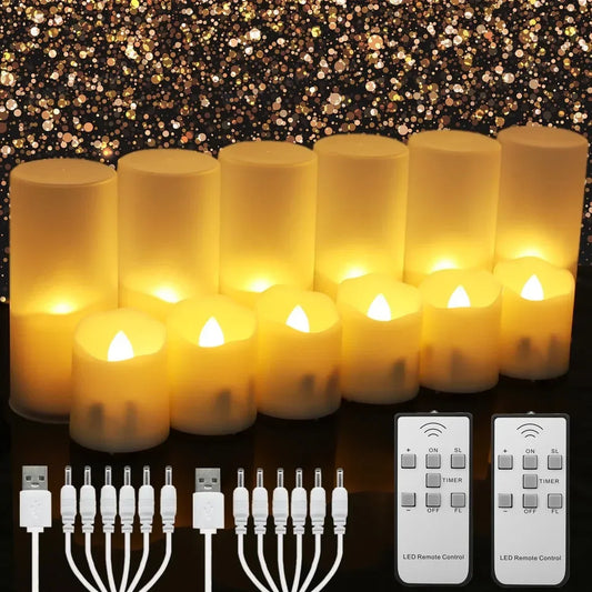 Rechargeable Flameless Candles with Lampshade