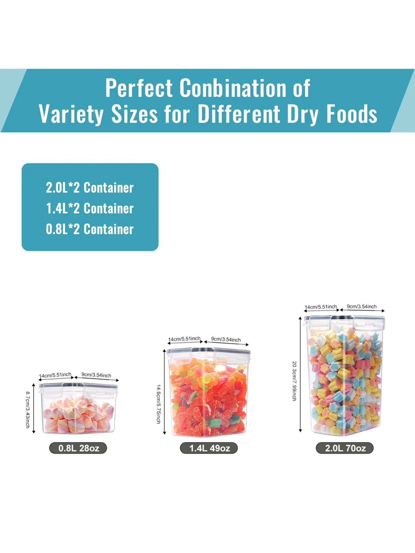 6pcs Airtight storage bin