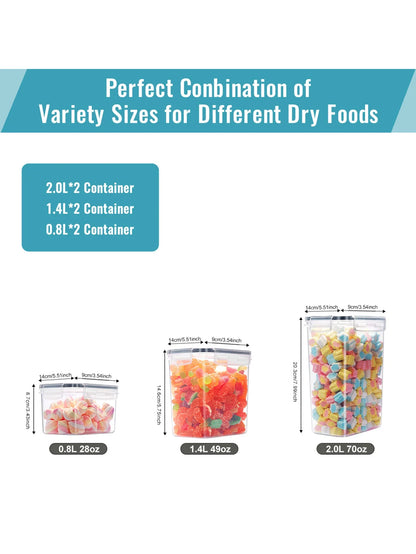 6pcs Airtight storage bin