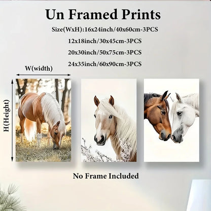 Graceful horses in nature