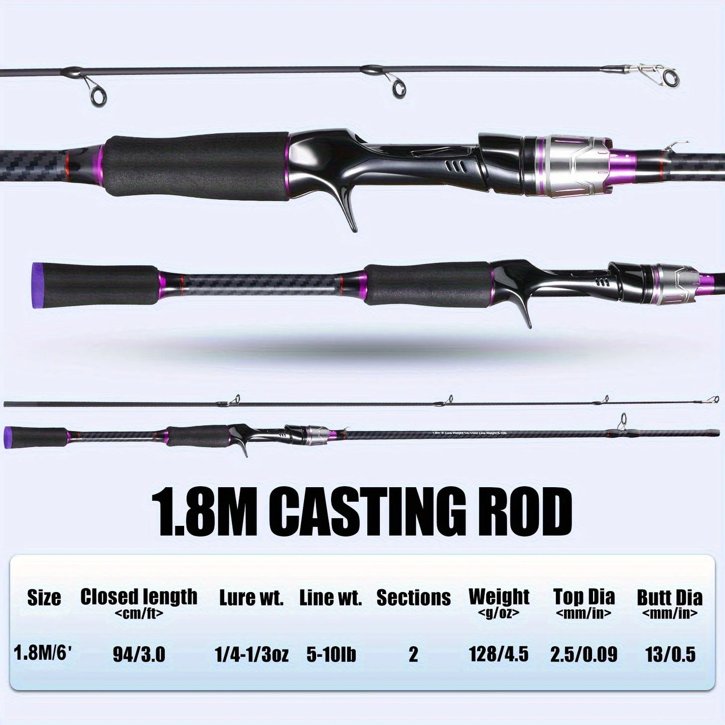 180cm Telescopic Fishing Rod Carbon Fiber