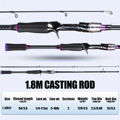 180cm Telescopic Fishing Rod Carbon Fiber