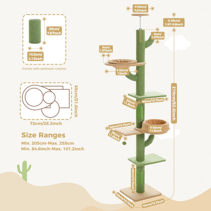 Adjustable Height Cactus Cat Tree Indoor
