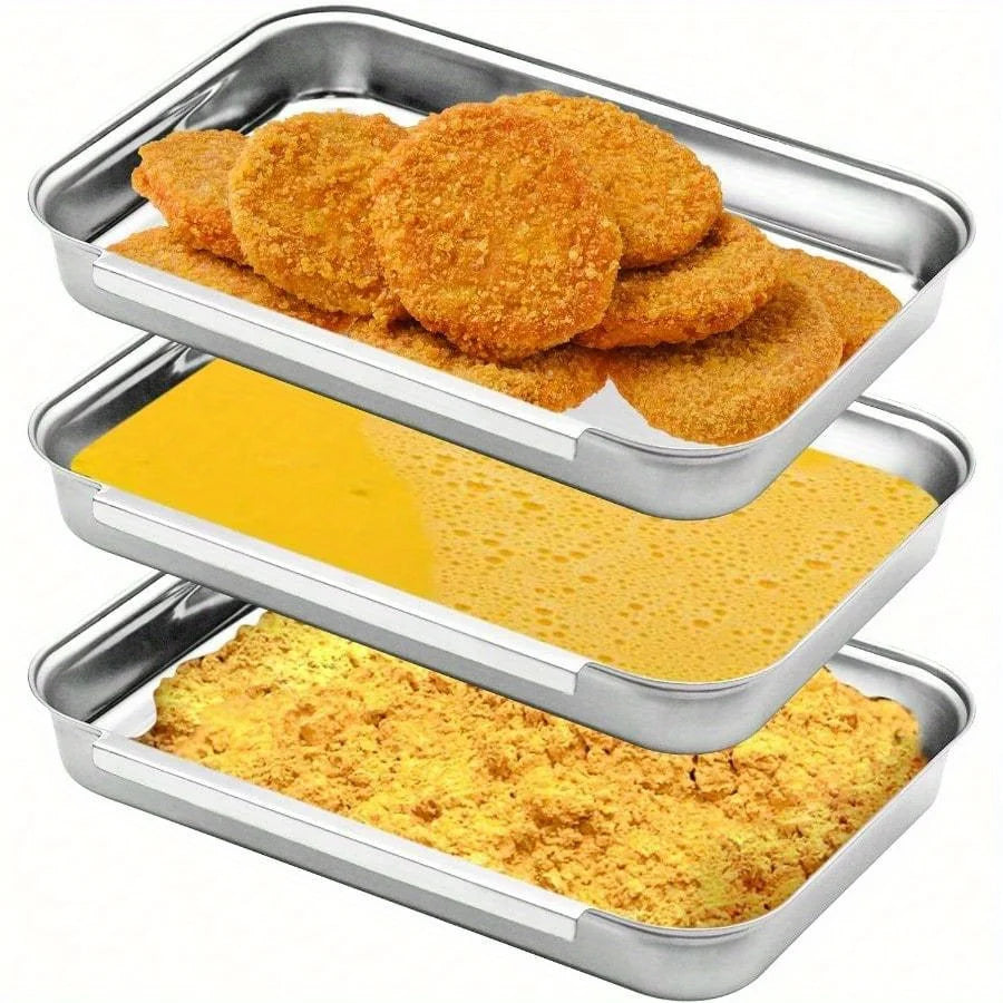 Breading Trays Set Of 3 Dredging Trays