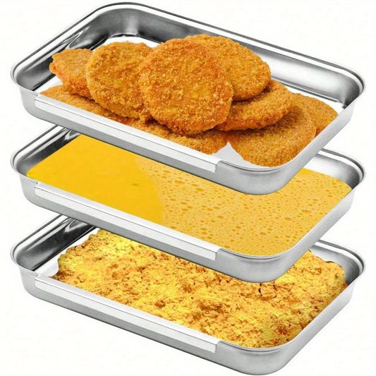 Breading Trays Set Of 3 Dredging Trays