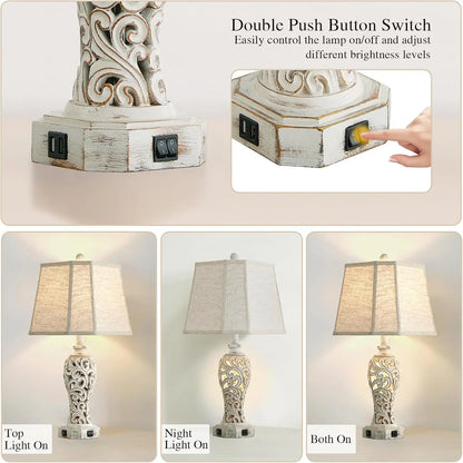 Farmhouse Table Lamps Set of 2