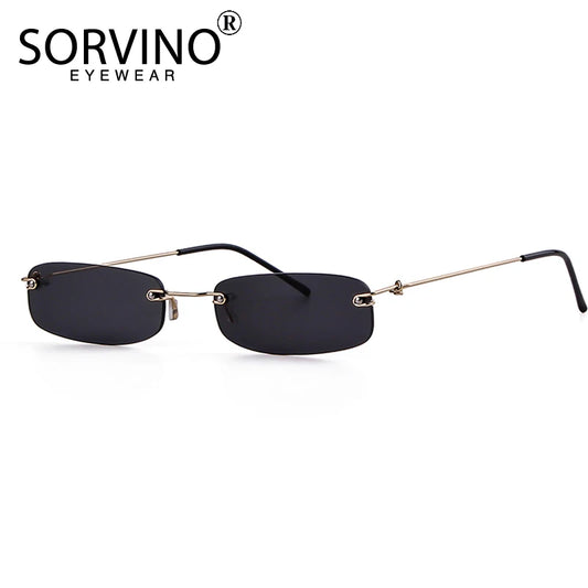 Small Rimless Rectangle Sunglasses