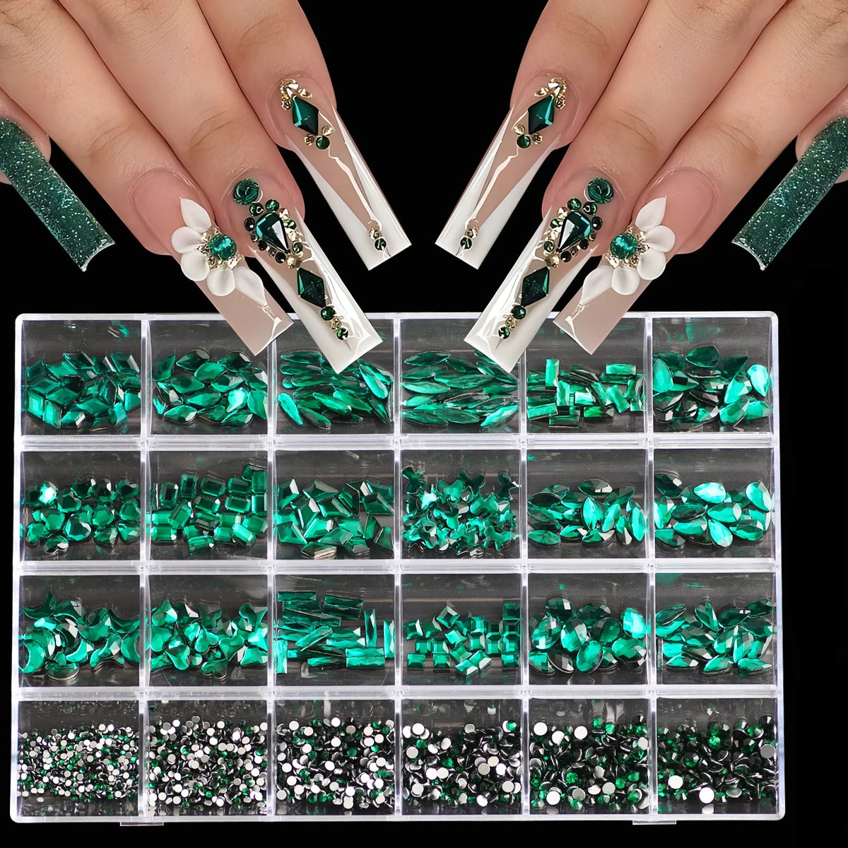 1 box of multi -shaped 3D nail diamond kits