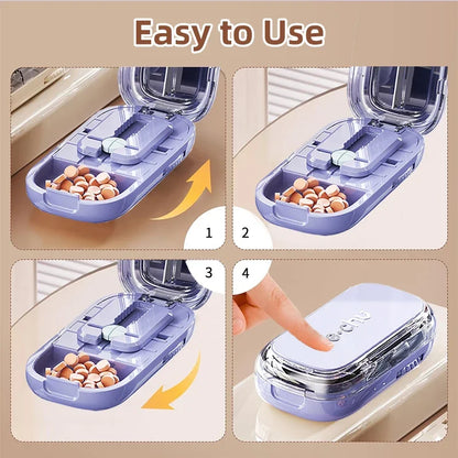 Adjustable Quarter Pill Cutter with Storage Box