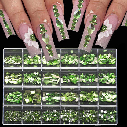 1 box of multi -shaped 3D nail diamond kits