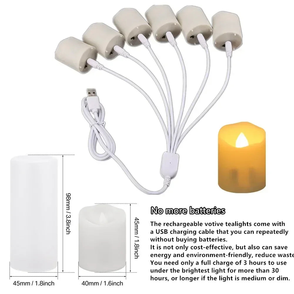 Rechargeable Flameless Candles with Lampshade