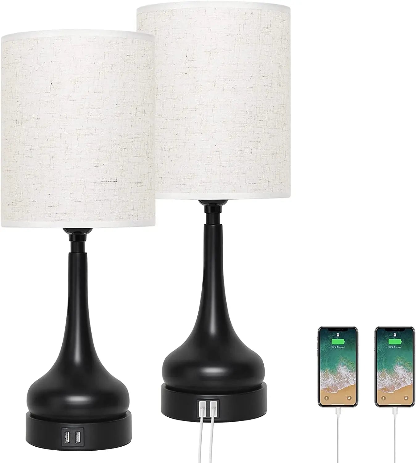 Lamp Set of 2 Table Lamps with Touch Control