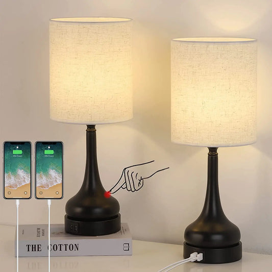 Lamp Set of 2 Table Lamps with Touch Control