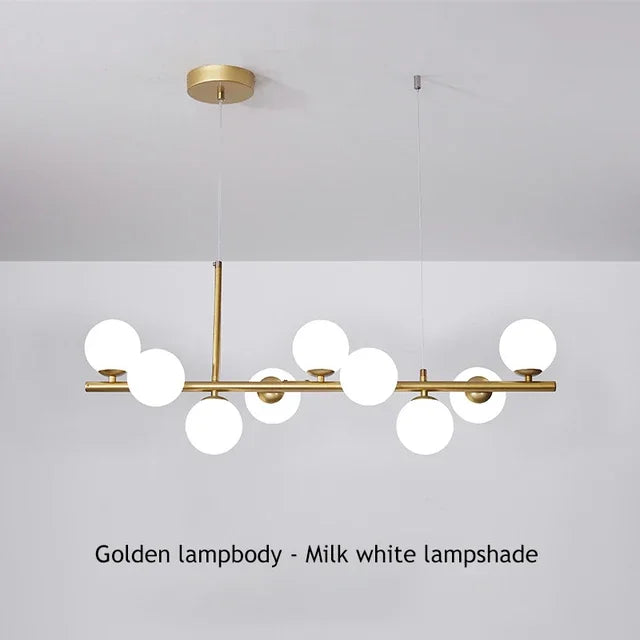 Modern Glass Ball Ceiling Chandelier for Table Dining Living Room Kitchen Island Pendant Lamp Home Decor Indoor Lighting Fixture