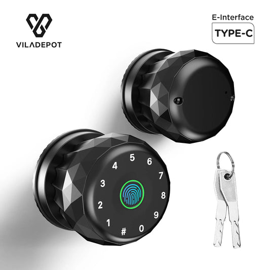 Viladepot Smart Lock Fingerprint Door Lock App Control Passcode Unlock Electronic Touchscreen Keypad Indoor