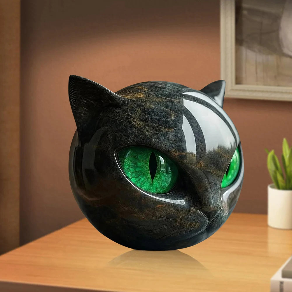 Luxury Black Cat Stone Sculpture