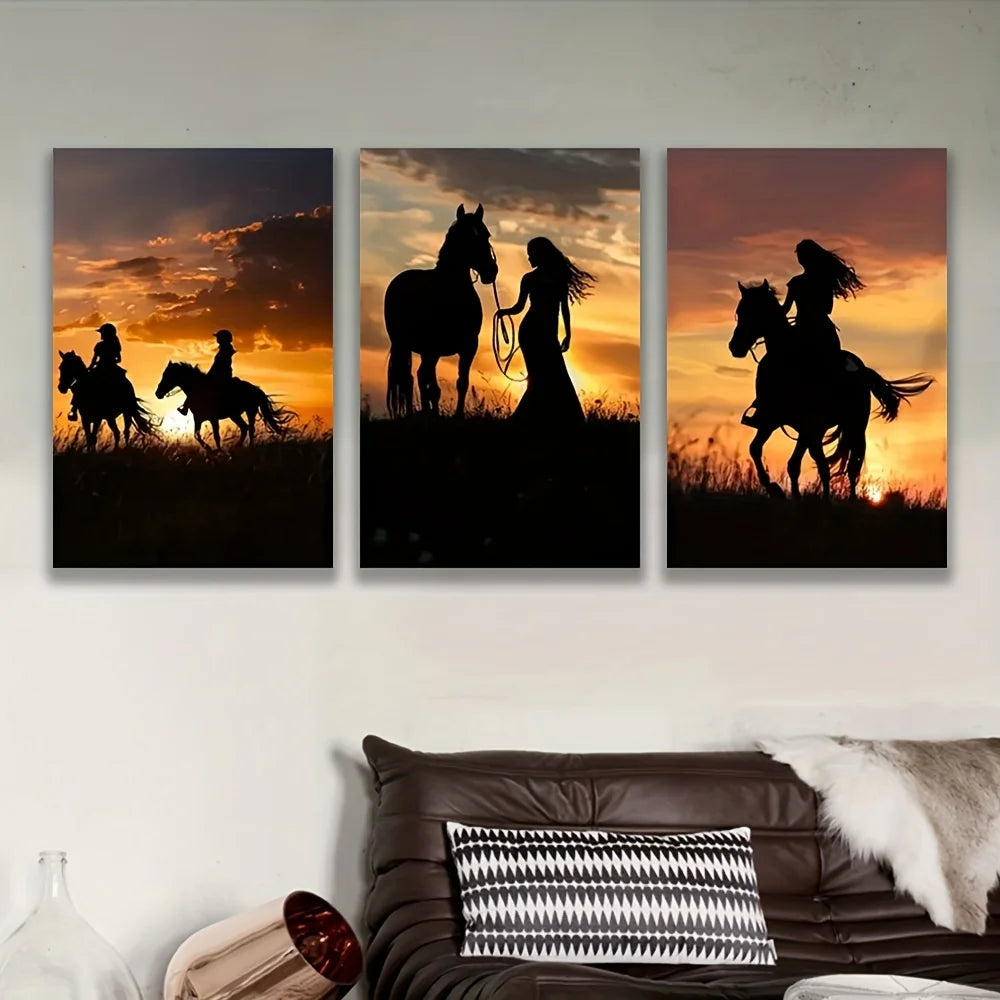 2D Flat, 3pcs Frameless Wall Art Prints