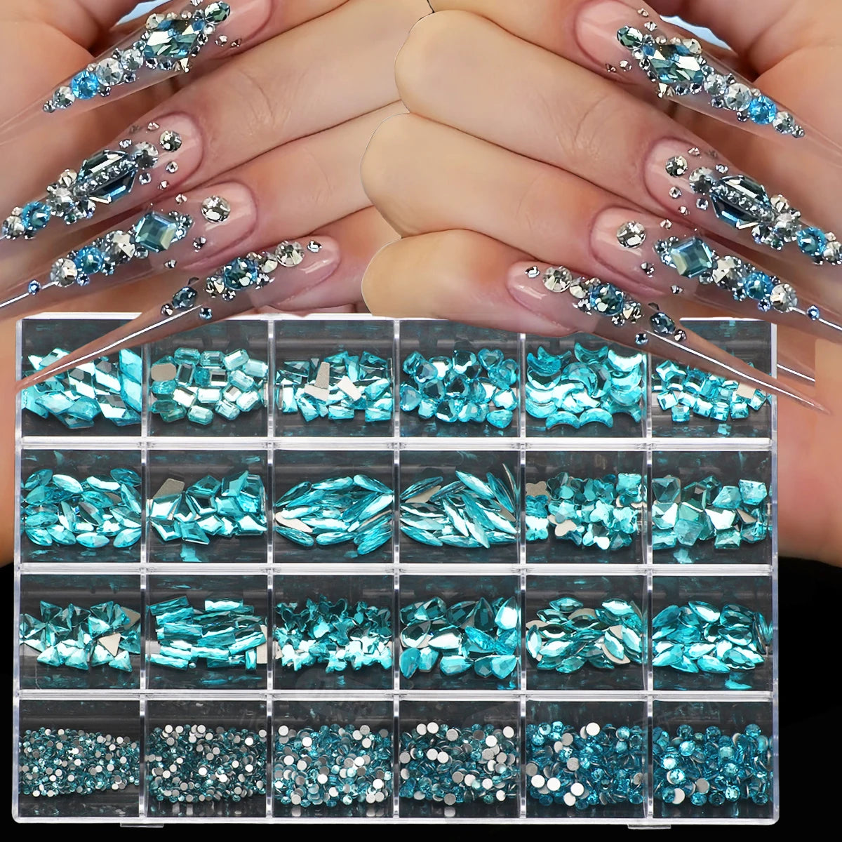 1 box of multi -shaped 3D nail diamond kits
