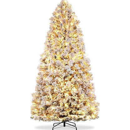 7.5 FT Prelit Snow Flocked Artificial Christmas Tree